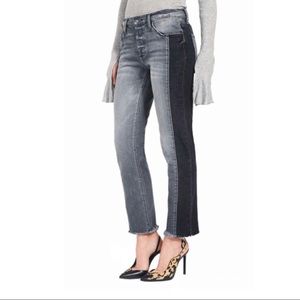 Black Orchid Side Panel Boyfriend Jeans Raw Hem